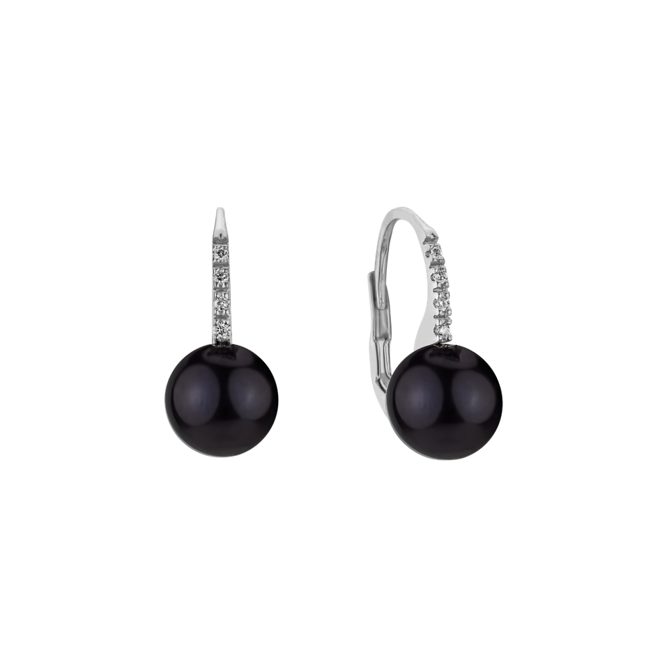 Náušnice s perlou a diamanty Thyestes
