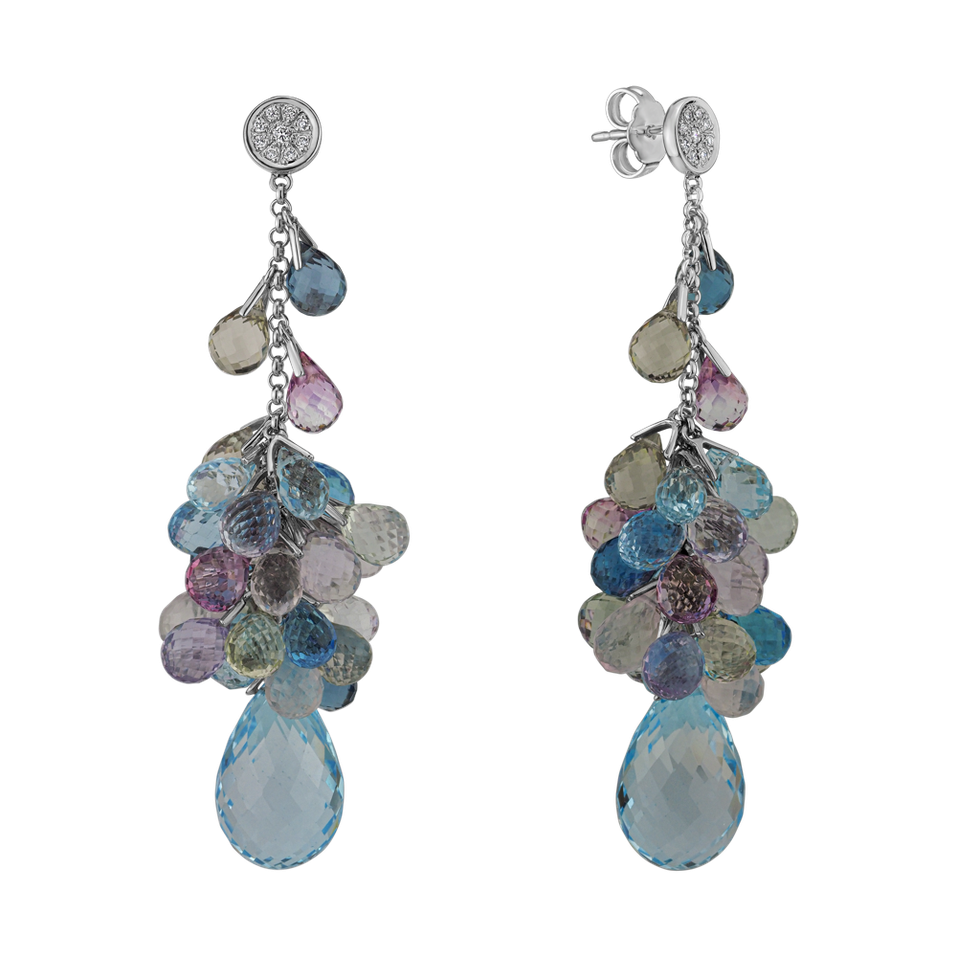 Náušnice s diamanty a drahokamy Icarius