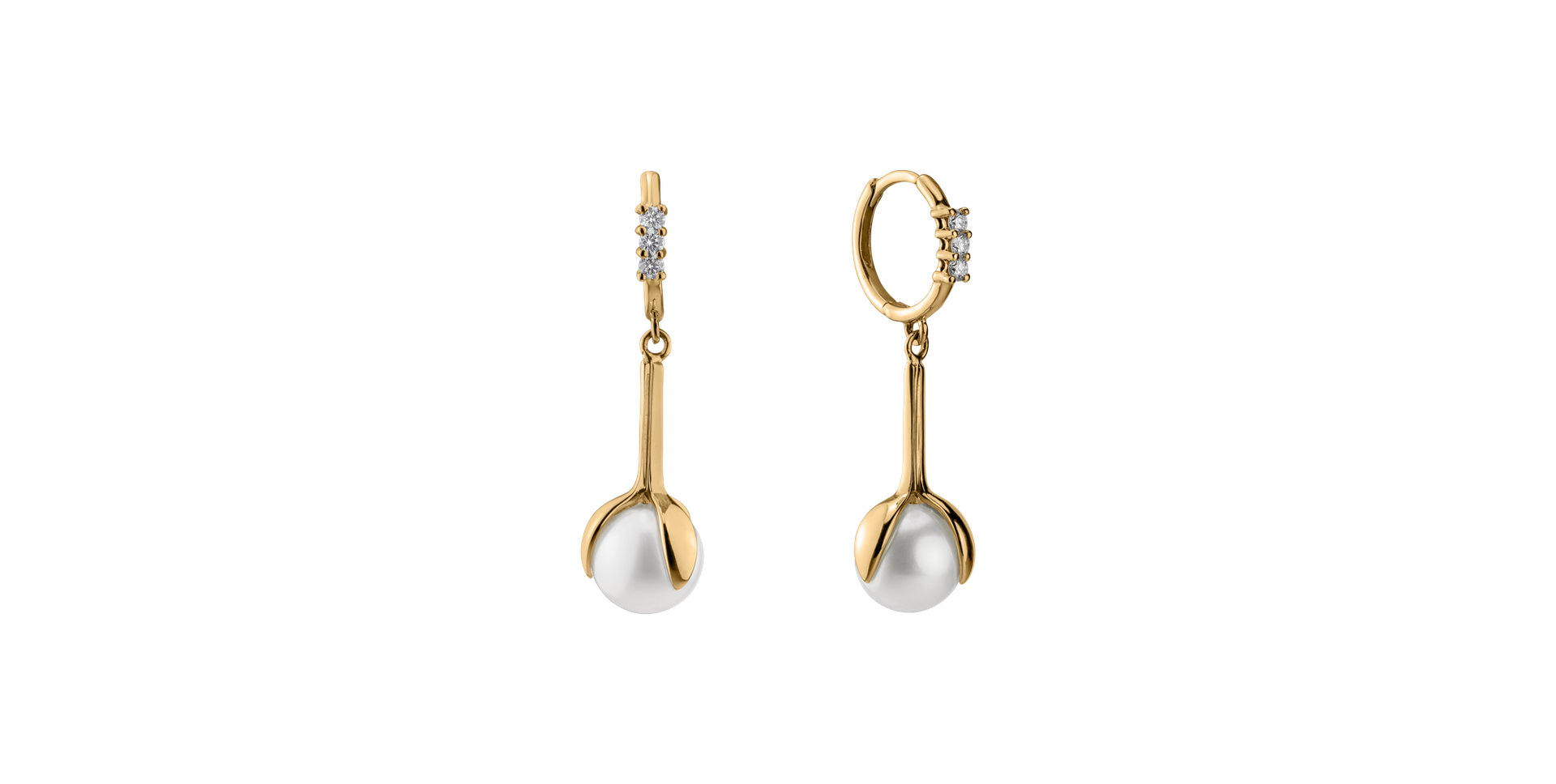 Náušnice s perlou a diamanty Ocean Flora