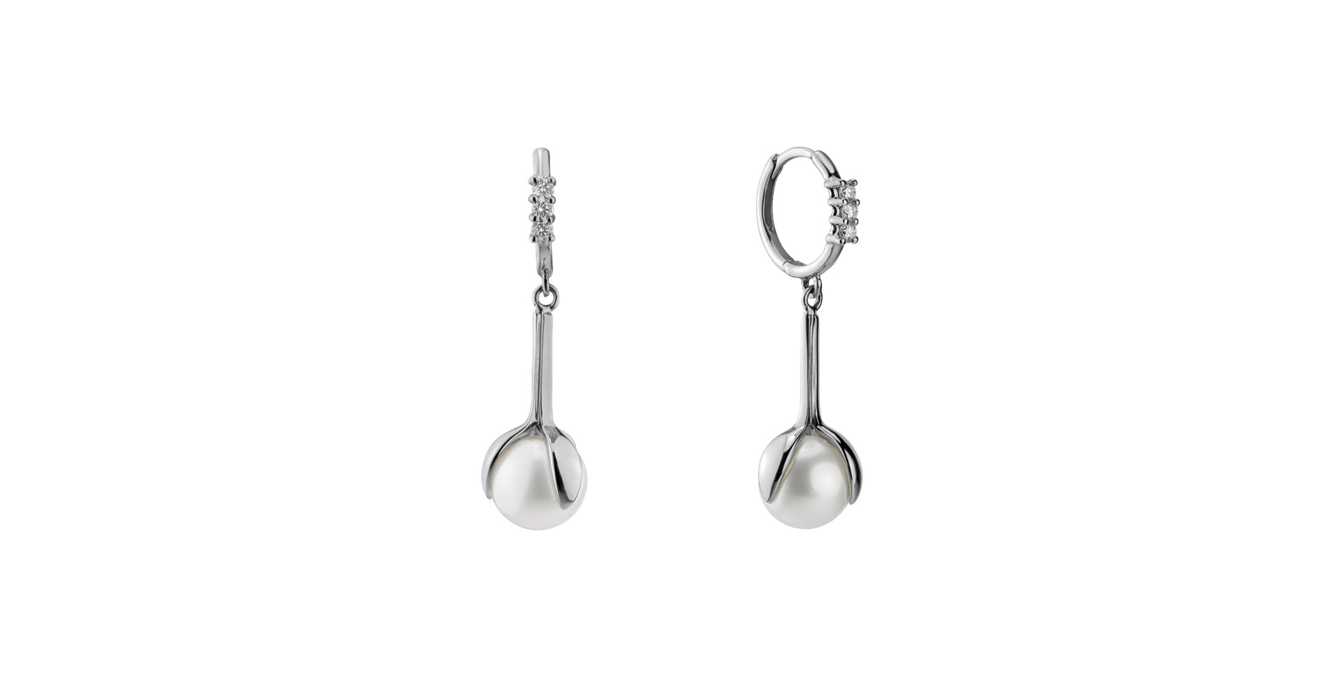 Náušnice s perlou a diamanty Ocean Flora