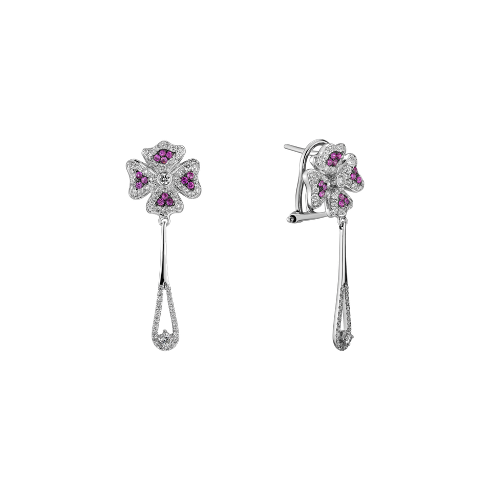 Náušnice s diamanty a safíry Iguana