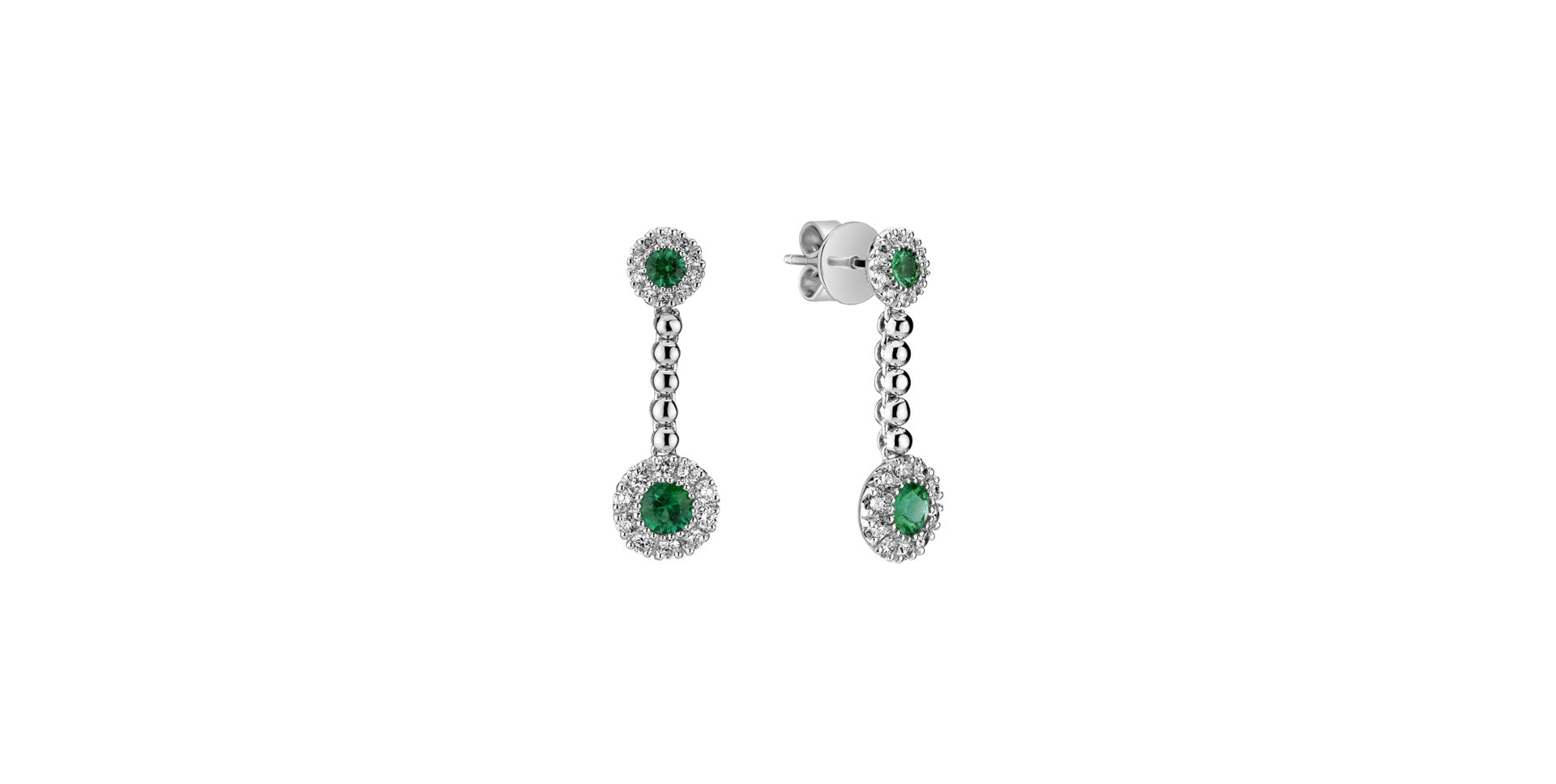 Náušnice s diamanty a smaragdy Lacy Cowan