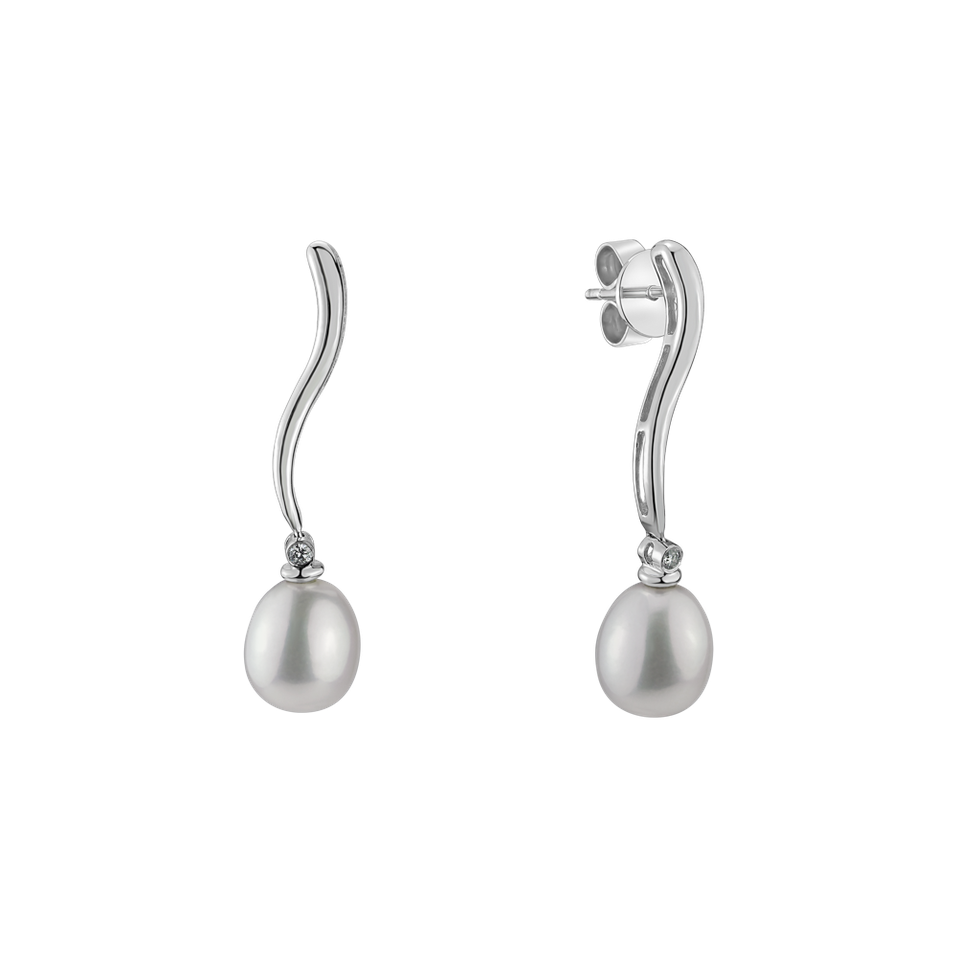 Náušnice s perlou a diamantem Wendy River