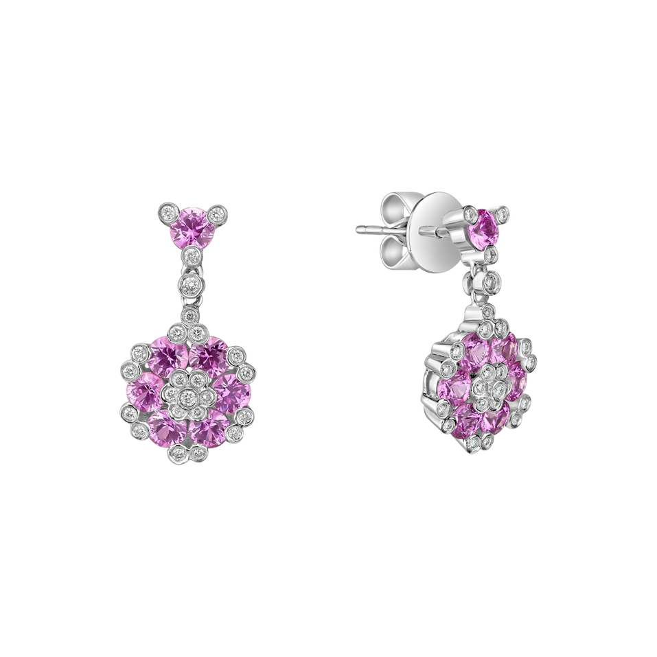 Náušnice s diamanty a safíry Jocelyn