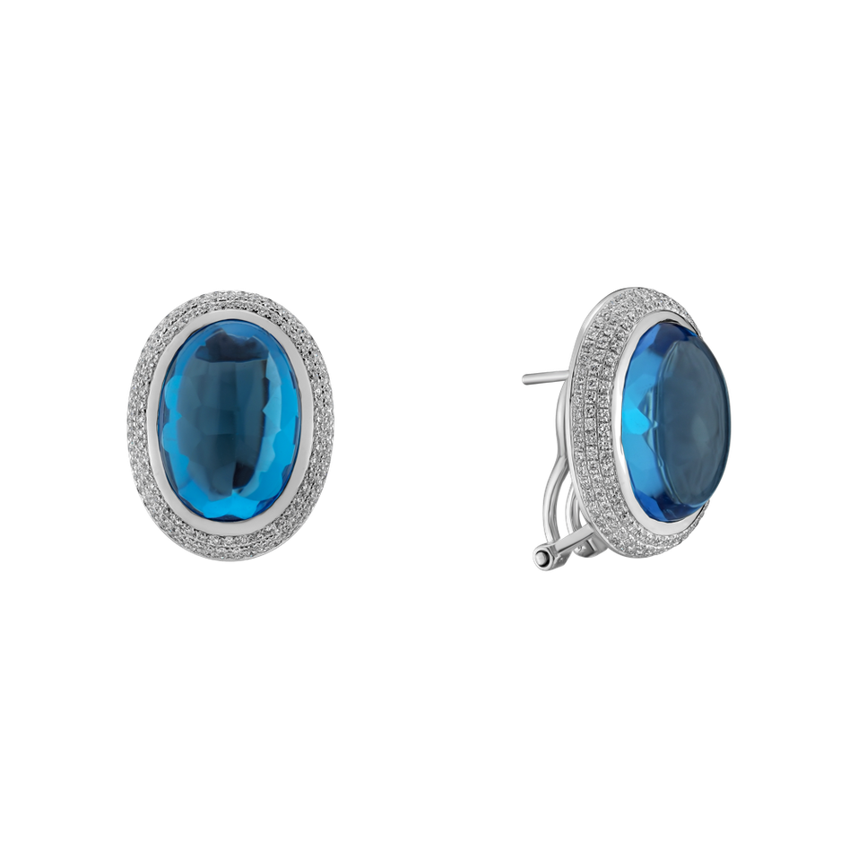 Náušnice s topazem a diamanty Lullabic Melody