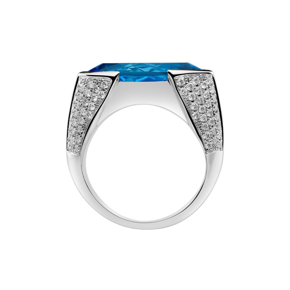 Prsten s topazem a diamanty Fiona