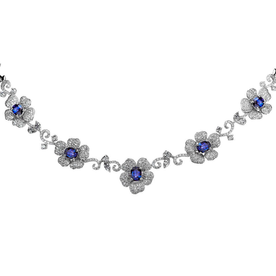 Náhrdelník s diamanty a safíry Neptune
