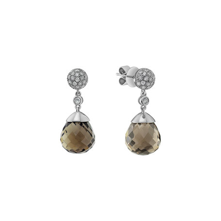 Náušnice s quartzem a diamanty Gianpaola
