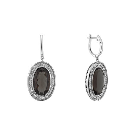 Náušnice s quartzem a diamanty Melissa