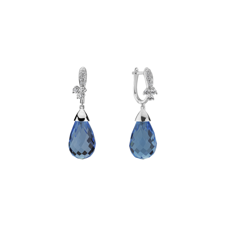 Náušnice s topazem a diamanty Nena