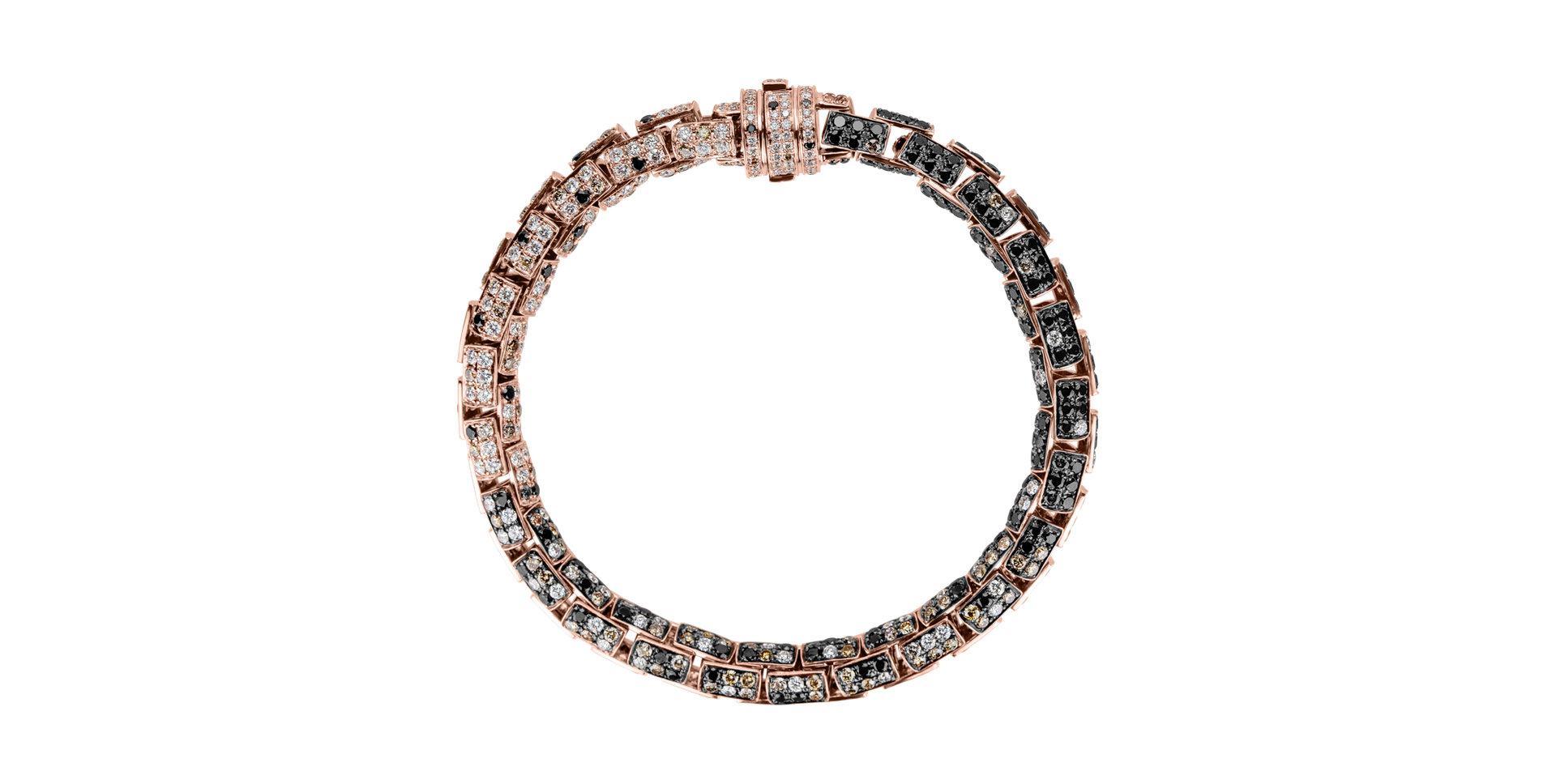 Náramek s černými a bílými diamanty Royal Ambassador