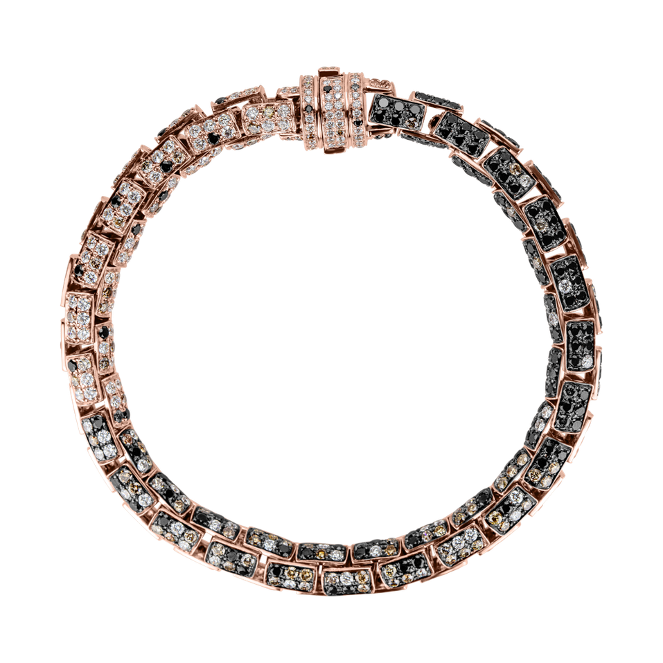 Náramek s černými a bílými diamanty Royal Ambassador
