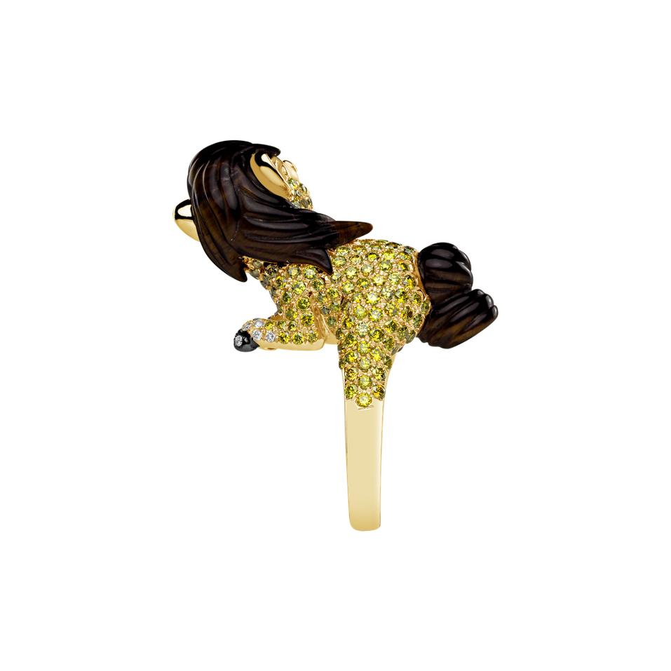 Prsten s diamanty a drahokamy Crazy Horse