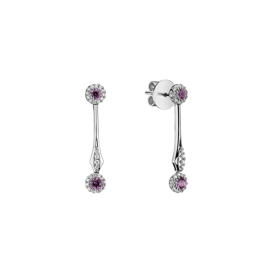 Náušnice s diamanty a safíry Paisley