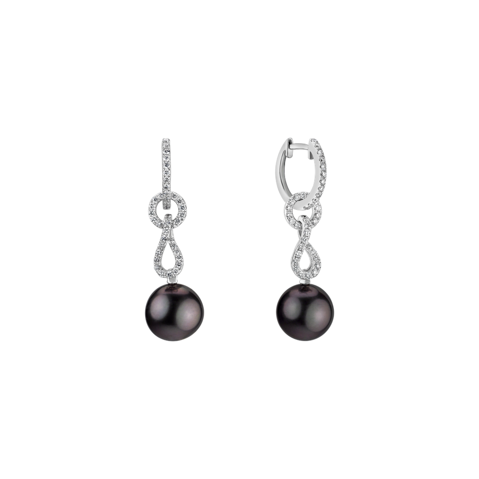 Náušnice s perlou a diamanty Sirens Night