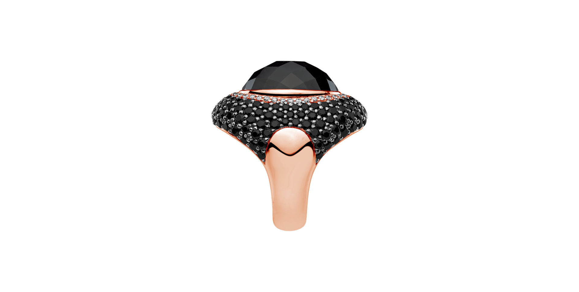 Prsten s granátem, diamanty a safíry Carnation Café