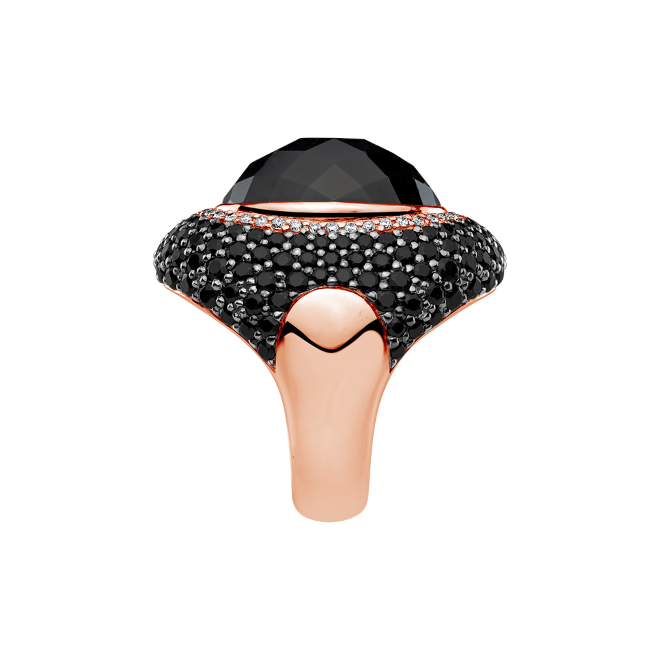 Prsten s granátem, diamanty a safíry Carnation Café