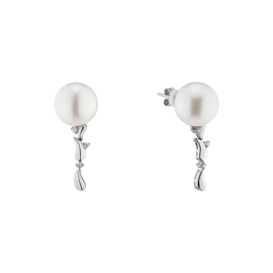 Náušnice s perlou a diamanty Monthei