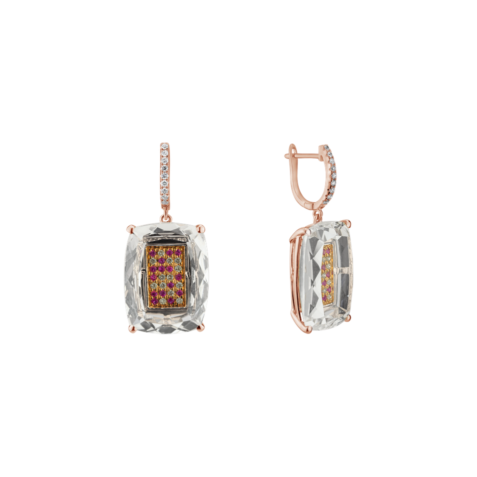 Náušnice s diamanty, topazy a safíry Laurice