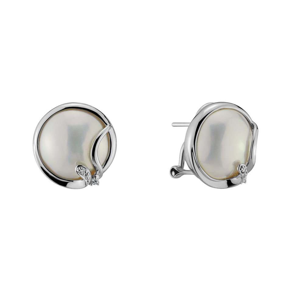 Náušnice s perlou a diamantem Dazzling Ocean