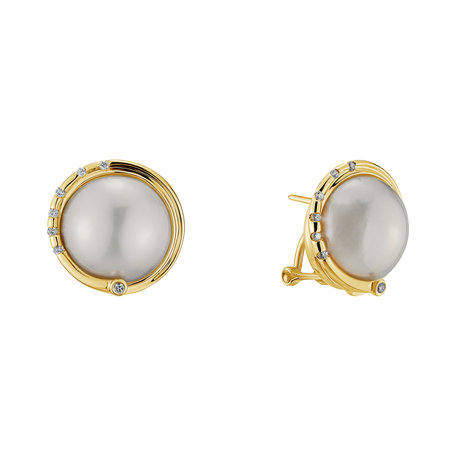 Náušnice s perlou a diamantem Hecate Pearls