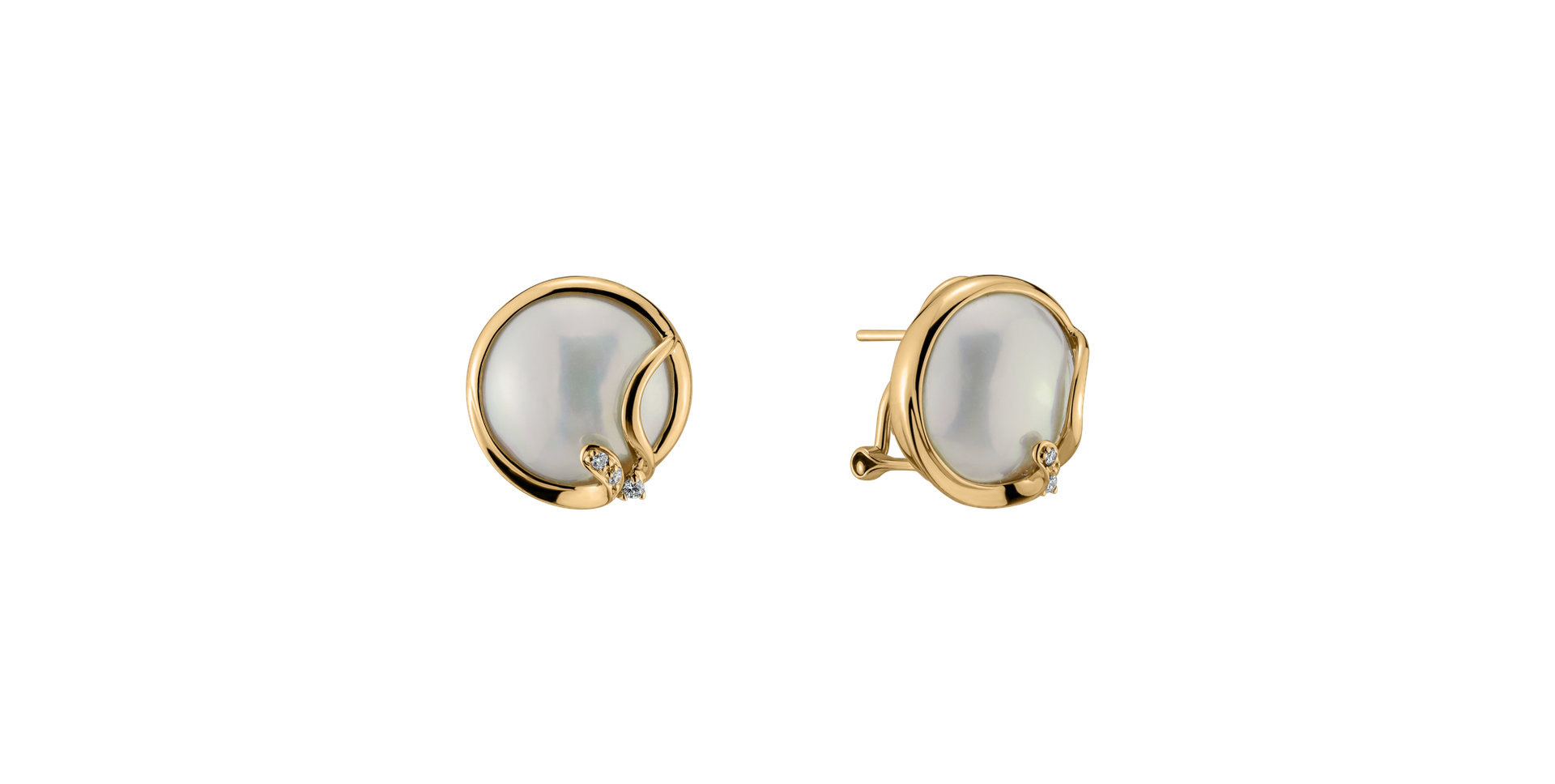 Náušnice s perlou a diamantem Dazzling Ocean