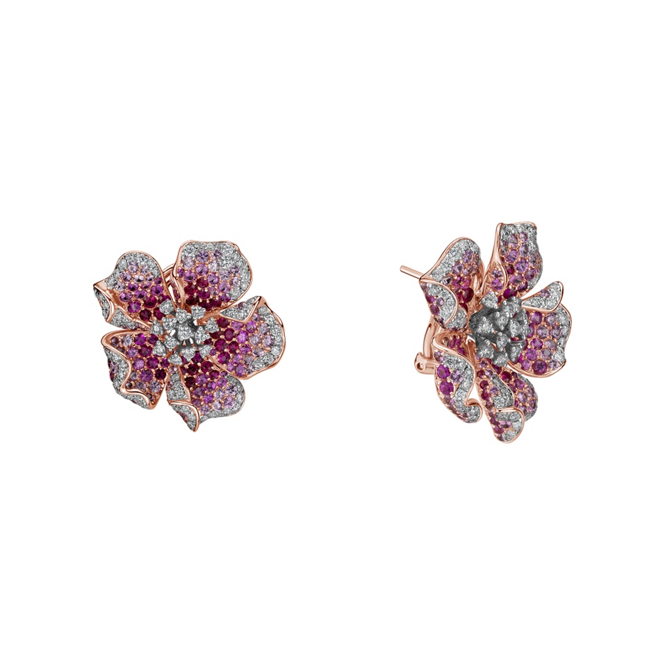 Náušnice s diamanty, rubíny a safíry Princess Jasmine