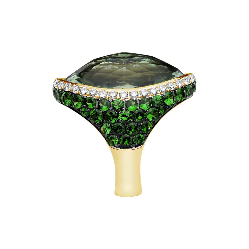 Prsten s diamanty, ametystem a granáty Darcie