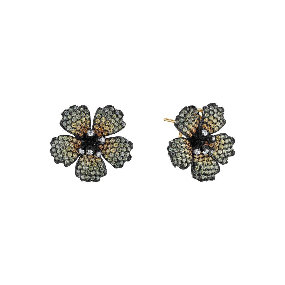 Náušnice s diamanty a safíry Flossie