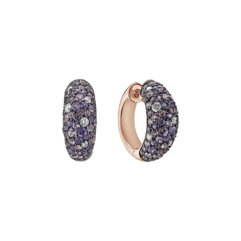 Náušnice s diamanty a safíry Galaxy Fantasy