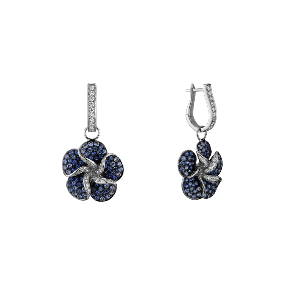 Náušnice s diamanty a safíry Panama