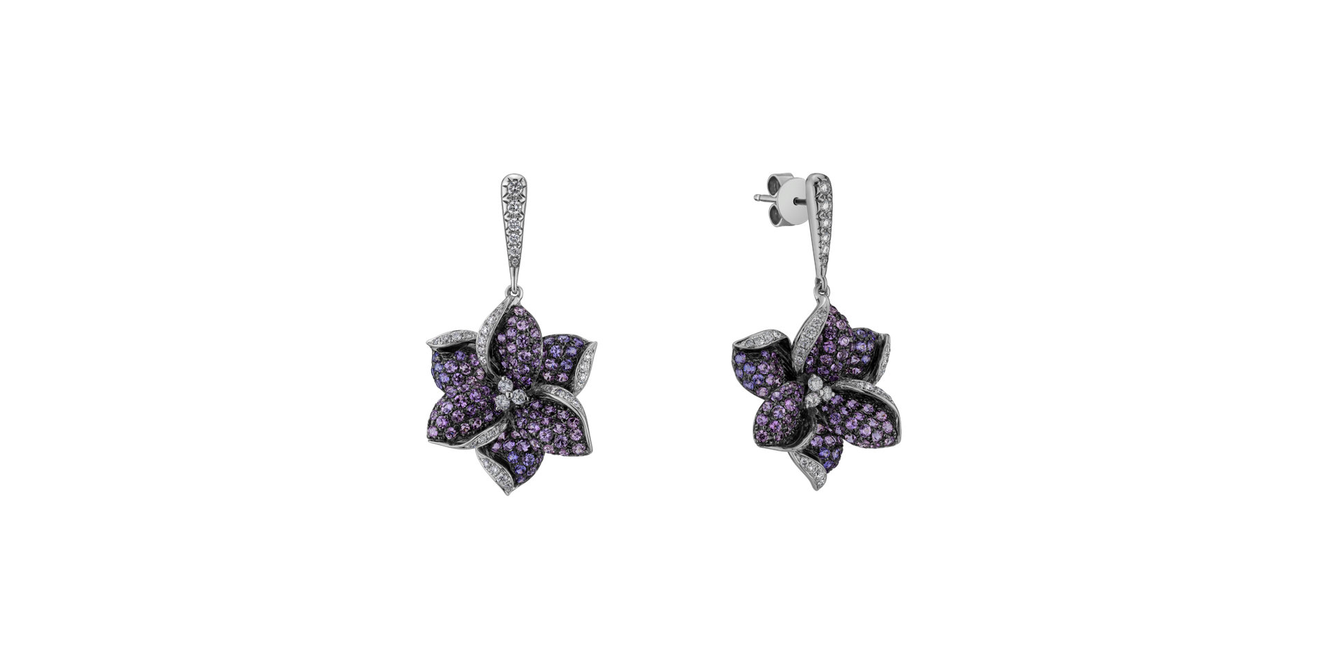 Náušnice s diamanty a safíry Attache