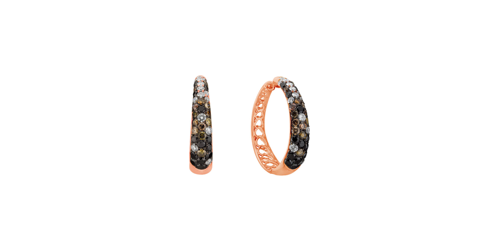 Náušnice s černými a bílými diamanty Miracle Geometry