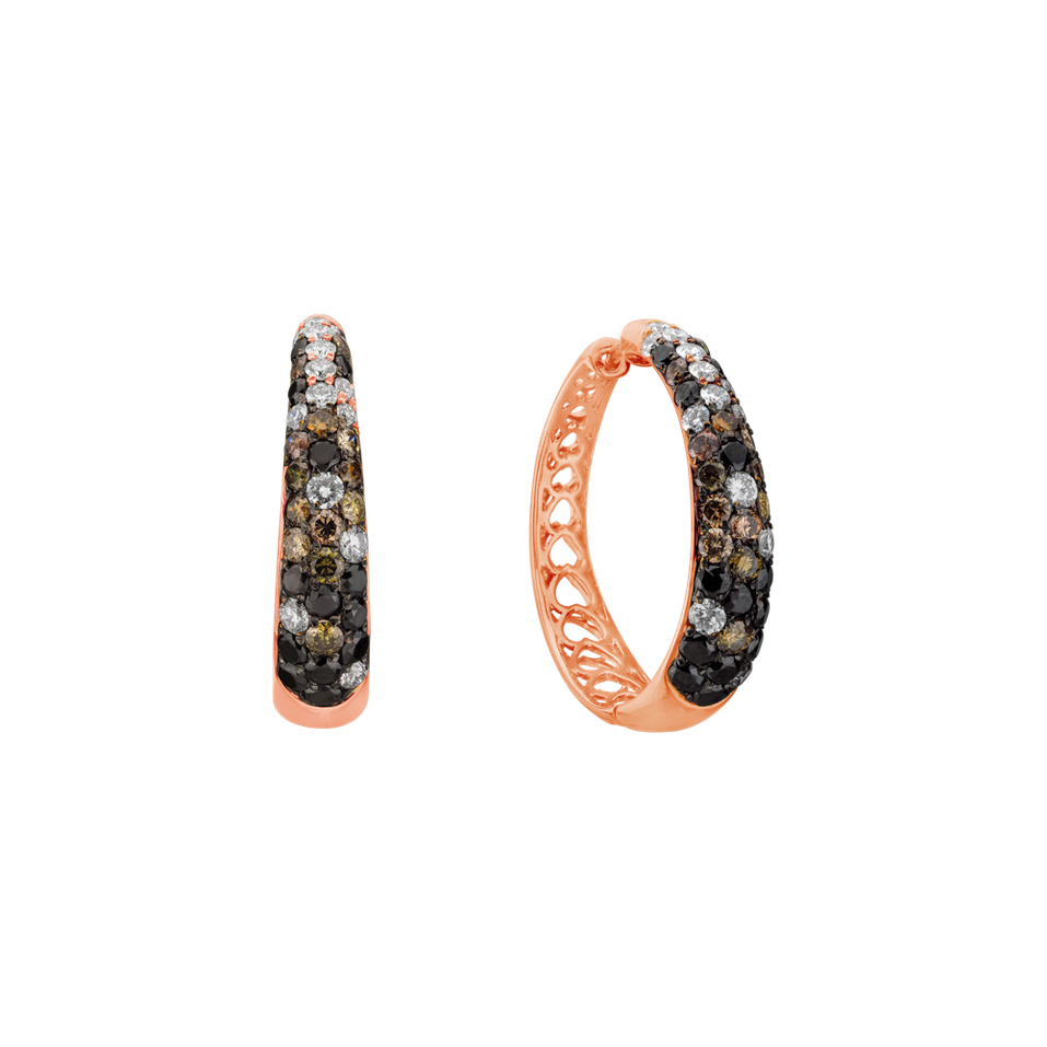 Náušnice s černými a bílými diamanty Miracle Geometry