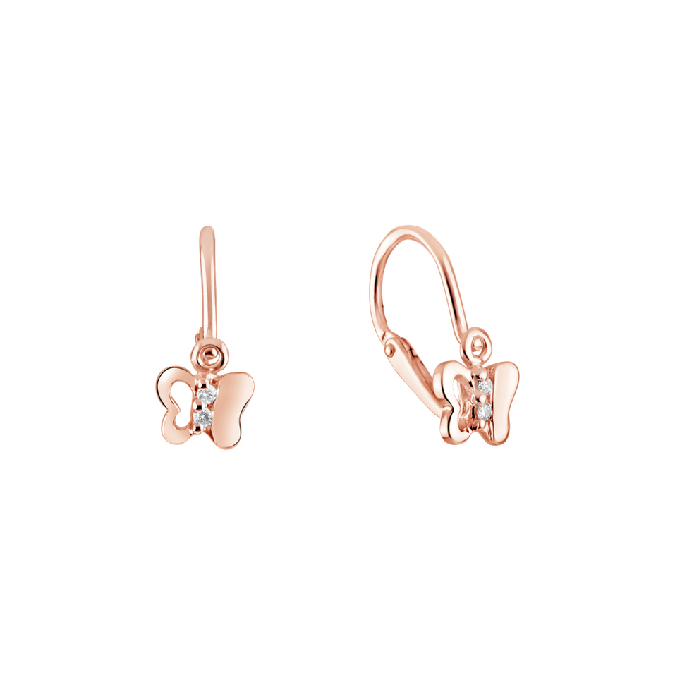 Dětské náušnice s diamanty Butterfly Symphony