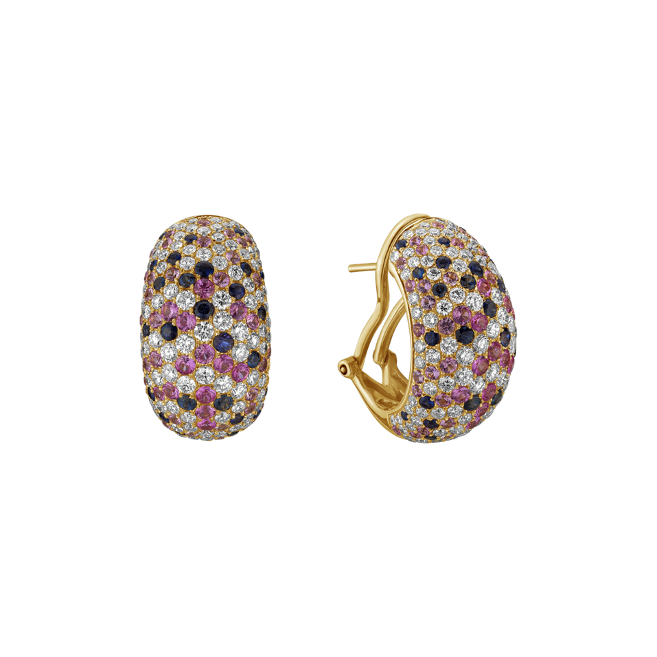 Náušnice s diamanty a safíry Sapphire Sky