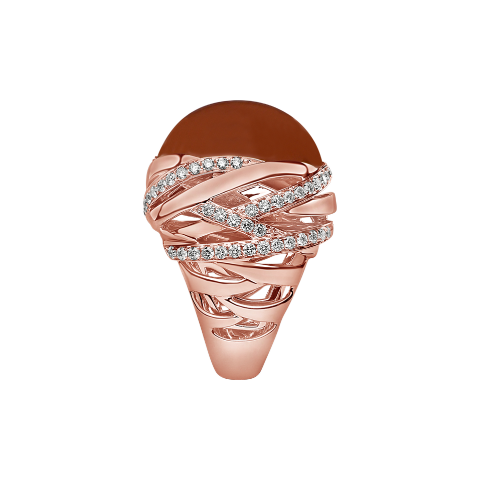 Prsten s měsíčním kamenem a diamanty Eminence of Sea