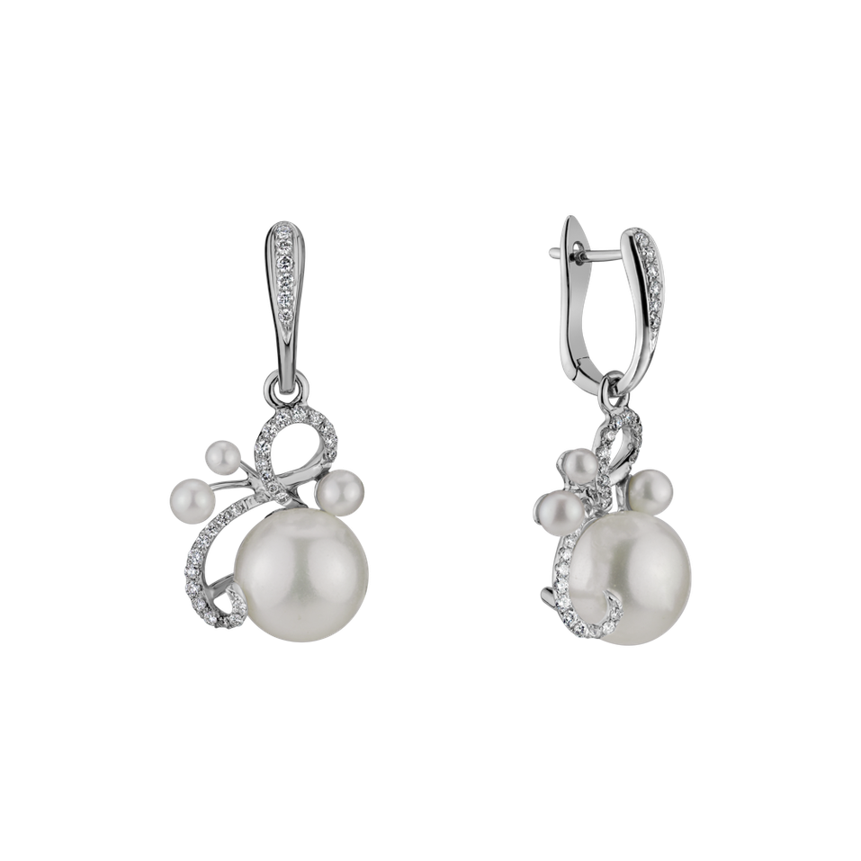 Náušnice s perly a diamanty Nymph Desire