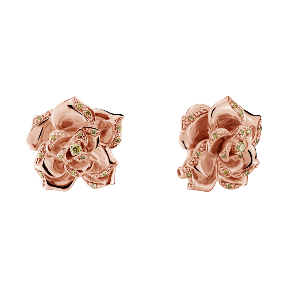 Náušnice s hnědými a zelenými diamanty Versilla