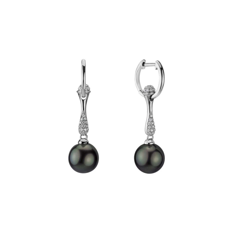 Náušnice s perlou a diamanty Alastia