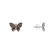 Náušnice s bílými a hnědými diamanty Butterfly Message3