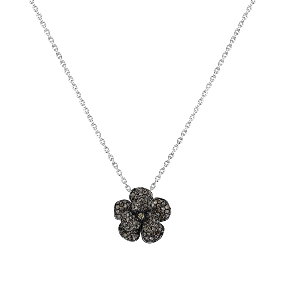 Prsten s hnědými diamanty Baroque Rose