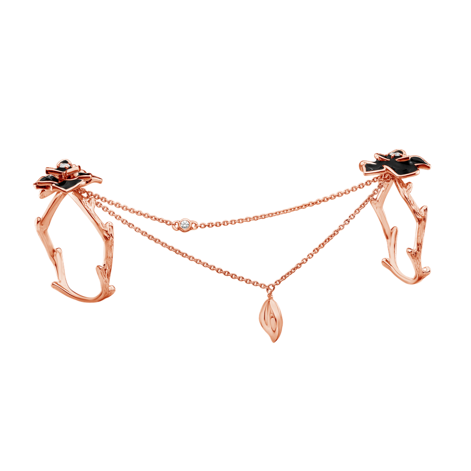 Prsten s diamanty a emaily Floral Delicacy