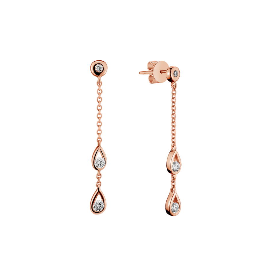 Náušnice s diamanty Love Waterfall