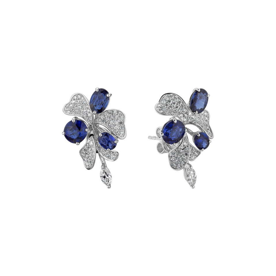 Náušnice s diamanty a safíry Czarina Symphony
