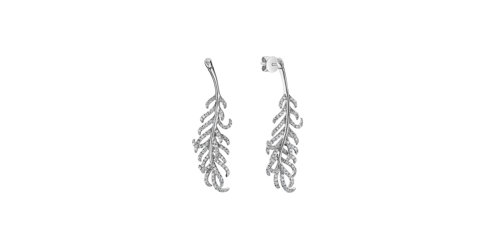 Náušnice s diamanty Dream Feather