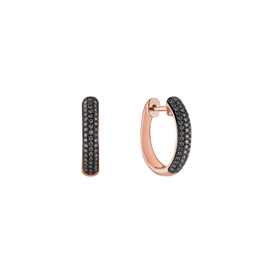 Náušnice s hnědými diamanty Eternity Melody