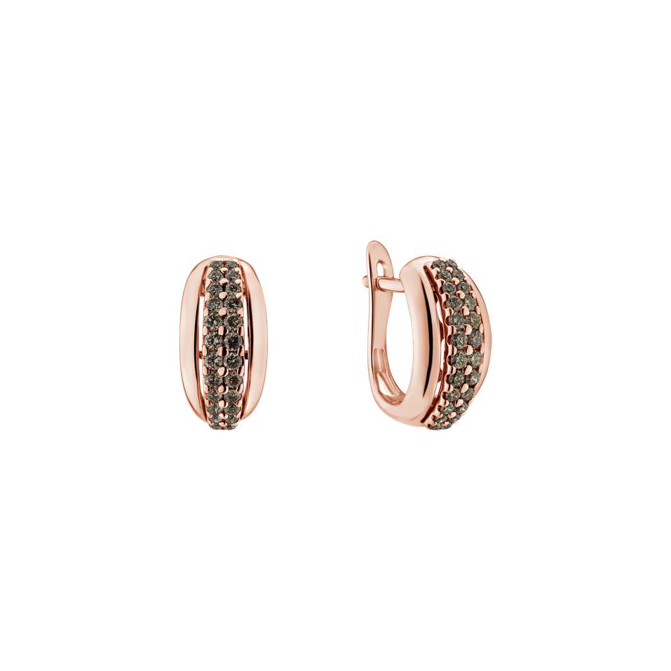 Náušnice s hnědými diamanty Sunshine Tears