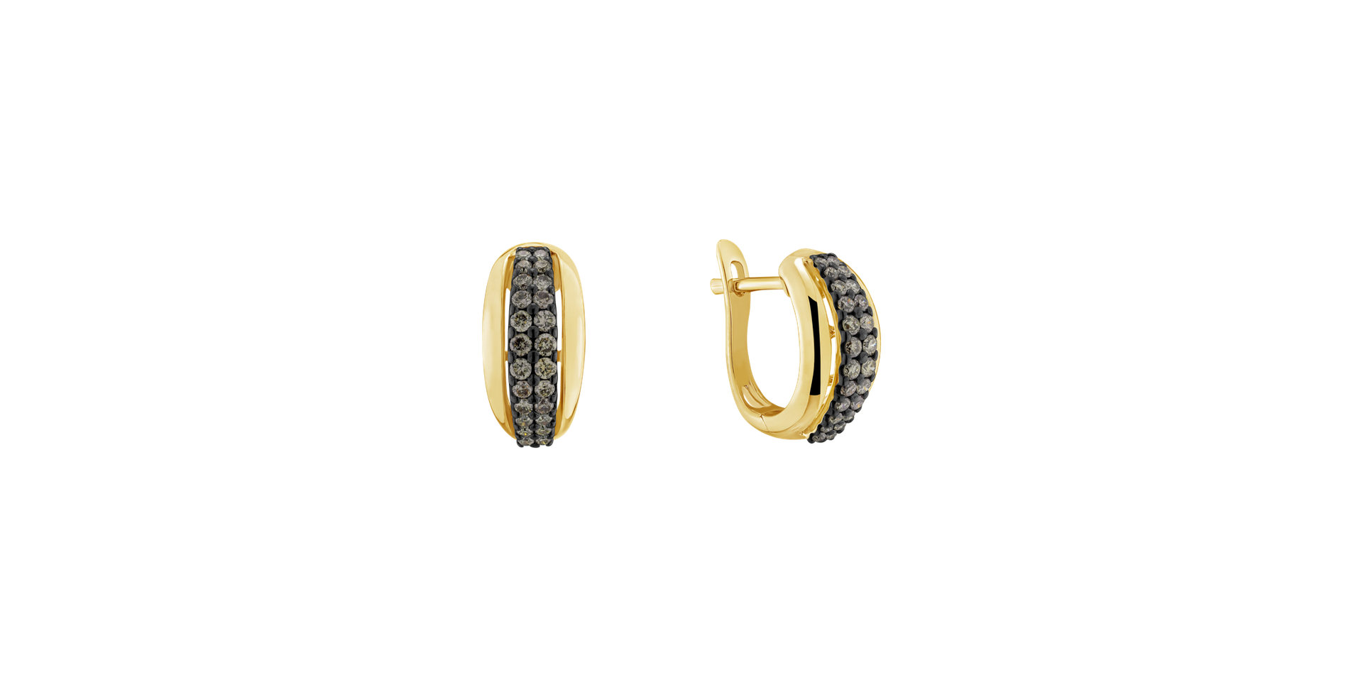 Náušnice s hnědými diamanty Sunshine Tears