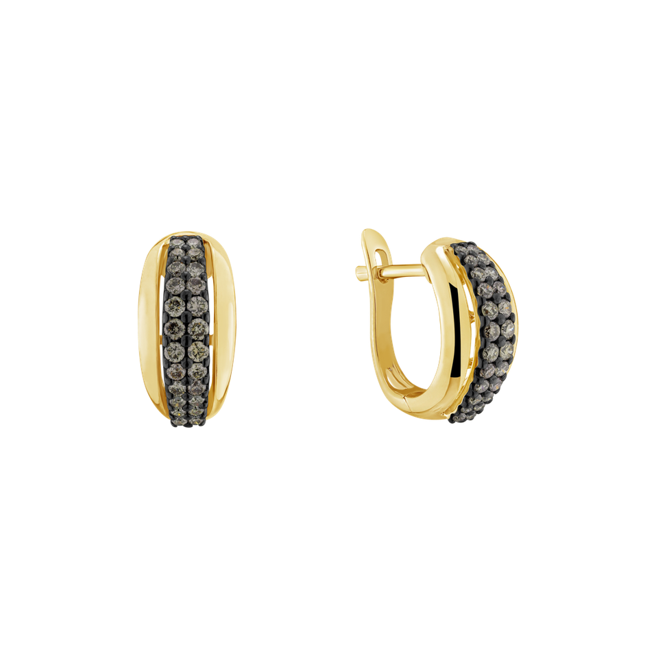 Náušnice s hnědými diamanty Sunshine Tears